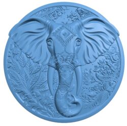 Elephant head pattern T0011861 download free stl files 3d model for CNC wood carving