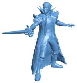 Elven swordsman B0012137 3d model file for 3d printer