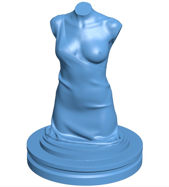 Female Torso With Gown B0012172 3d model file for 3d printer