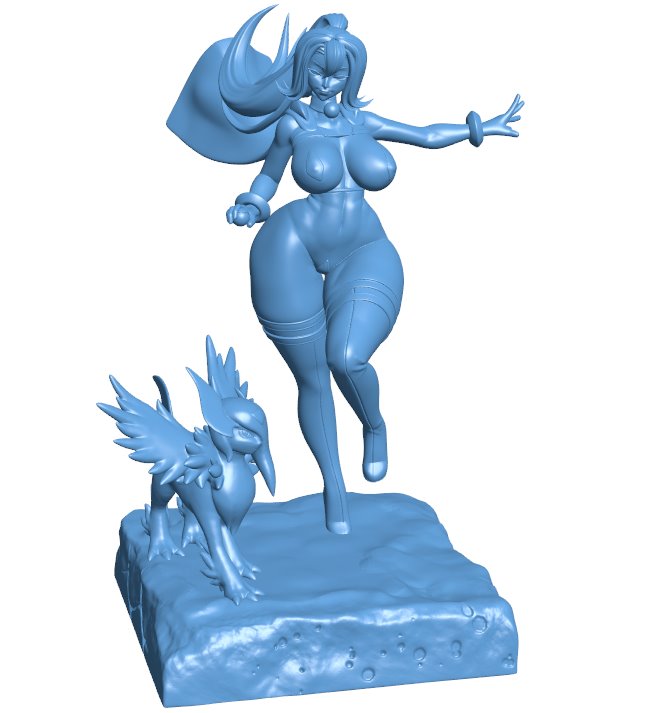 Female player training pokemon B0012218 3d model file for 3d printer