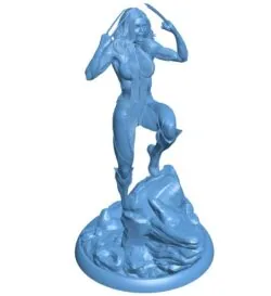 Female werewolf B0012245 3d model file for 3d printer