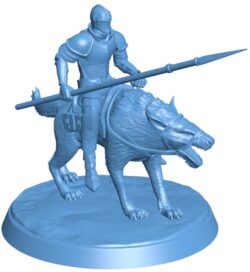 Knight riding a wolf B0012169 3d model file for 3d printer