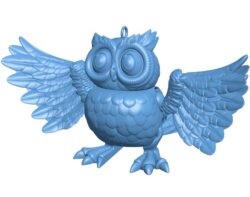 Owl keychain B0012244 3d model file for 3d printer
