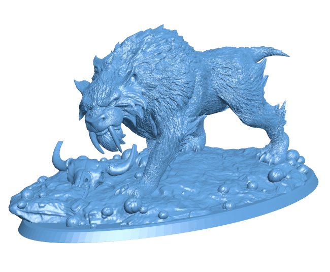 Saber toothed tiger B0012122 3d model file for 3d printer