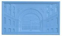 St. Petersburg View Of The Square Through The Arch T0011620 download free stl files 3d model for CNC wood carving