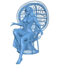 The Queen sits on a chair B0012069 3d model file for 3d printer