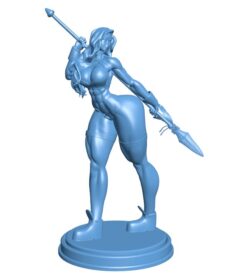 The girl is practicing martial arts B0012230 3d model file for 3d printer