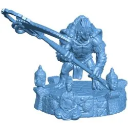 Turtle warrior and scythe B0012194 3d model file for 3d printer