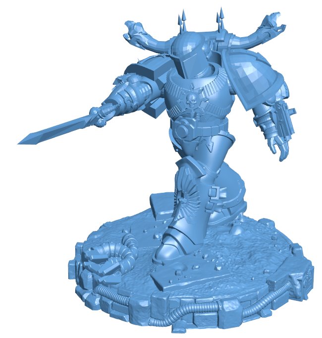 Warrior wearing robot armor B0012046 3d model file for 3d printer
