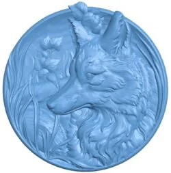 Wolf painting T0011760 download free stl files 3d model for CNC wood carving