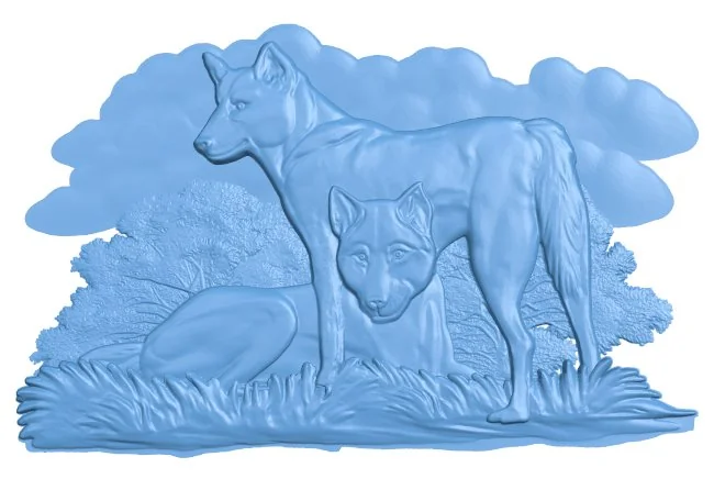 Australian Dingos T0011981 download free stl files 3d model for CNC wood carving