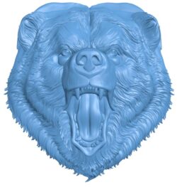 Bear head T0011985 download free stl files 3d model for CNC wood carving