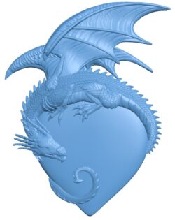 Dragon on the heart T0011930 download free stl files 3d model for CNC wood carving