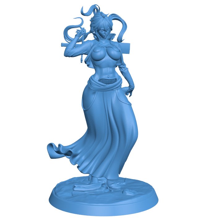 Female Swordsman B0012474 3d model file for 3d printer