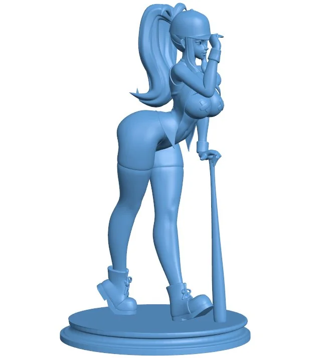 Female baseball player B0012397 3d model file for 3d printer