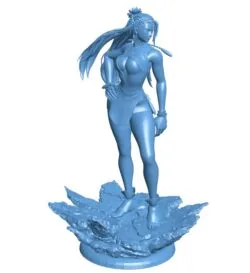 Female boxer in the fighting ring B0012372 3d model file for 3d printer