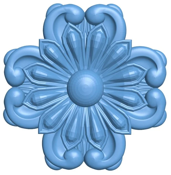 Flower pattern T0012209 download free stl files 3d model for CNC wood carving