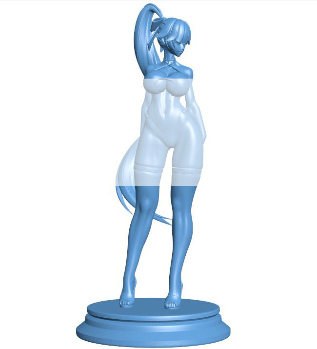 Girl with long hair B0012317 3d model file for 3d printer