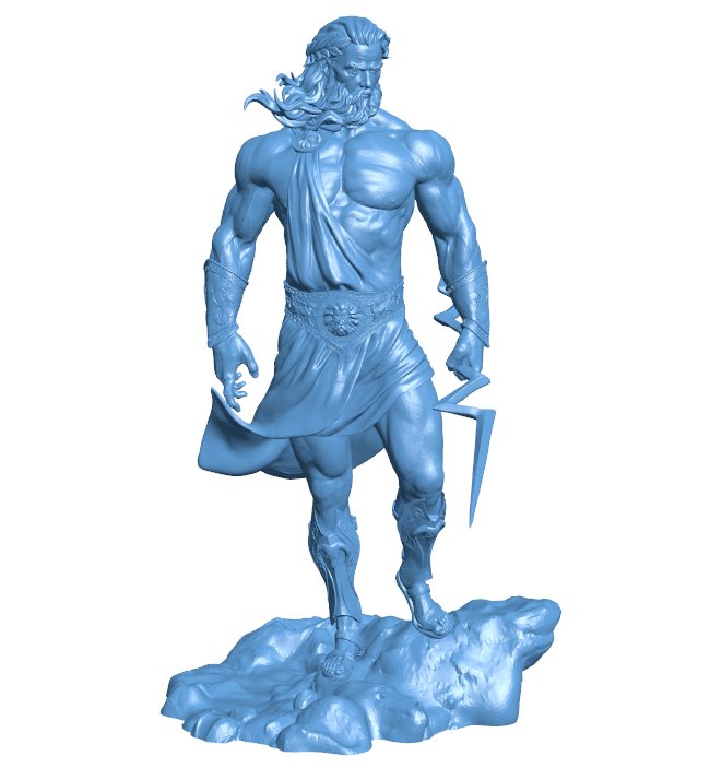 God zeus and lightning B0012360 3d model file for 3d printer