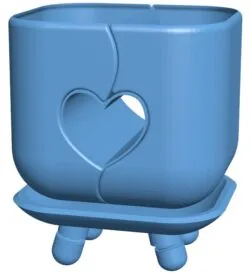 Heart-shaped plant pot B0012325 3d model file for 3d printer