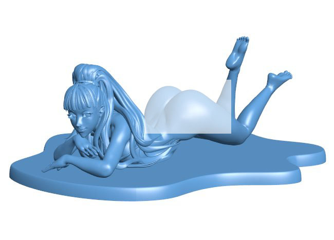 Hilda lies on the beach B0012364 3d model file for 3d printer