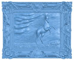 Horse painting T0012027 download free stl files 3d model for CNC wood carving