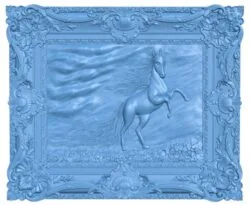 Horse painting T0012027 download free stl files 3d model for CNC wood carving