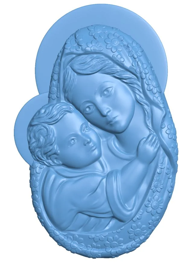 Icon of the Virgin Mary T0012029 download free stl files 3d model for CNC wood carving