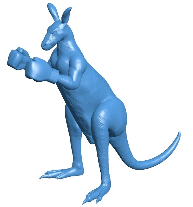 Kangaroo male boxing B0012458 file Obj or Stl free download 3D Model for CNC and 3d printer