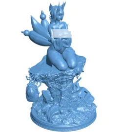 Nine-tailed fox B0012395 3d model file for 3d printer