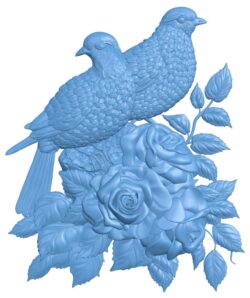 Pigeons painting T0011936 download free stl files 3d model for CNC wood carving