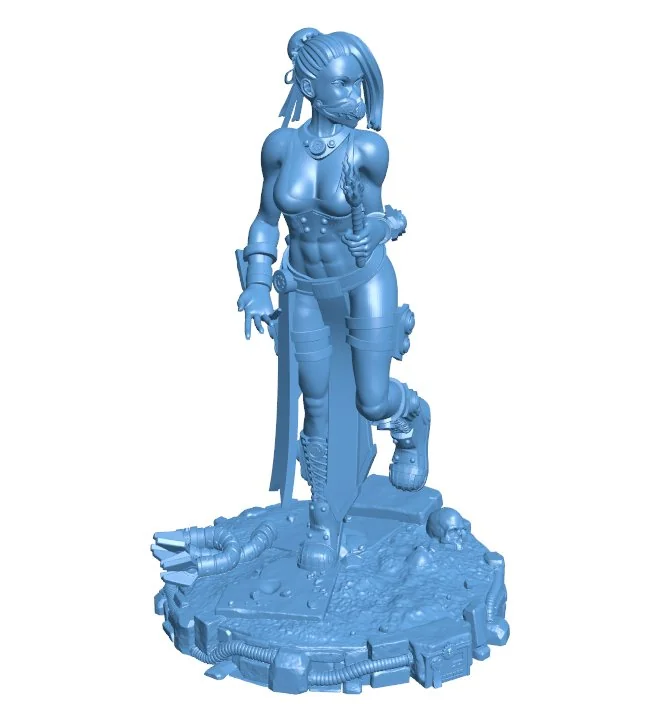 Post-apocalyptic girl B0012369 3d model file for 3d printer