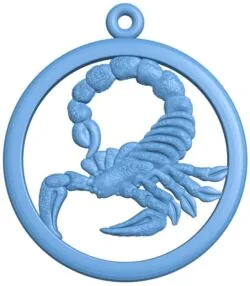 Scorpio pendant T0011918 download free stl files 3d model for CNC wood carving