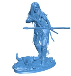 Female hunter in the Amazon forest B0012497 3d model file for 3d printer