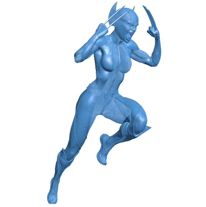 Female superhero werewolf B0012513 3d model file for 3d printer