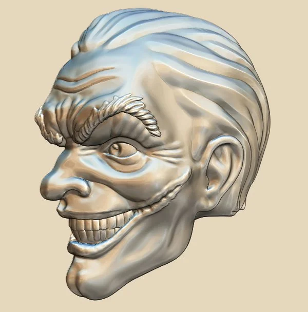 Joker's Head A007053 download free stl files 3d model for CNC wood