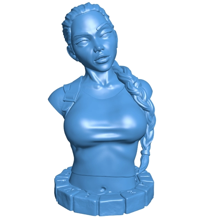 Lara croft bust B0012542 3d model file for 3d printer