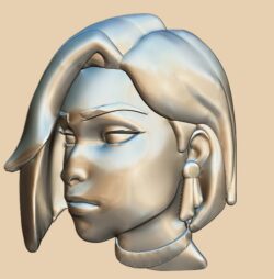 Short hair girl head A007049 download free stl files 3d model for CNC wood