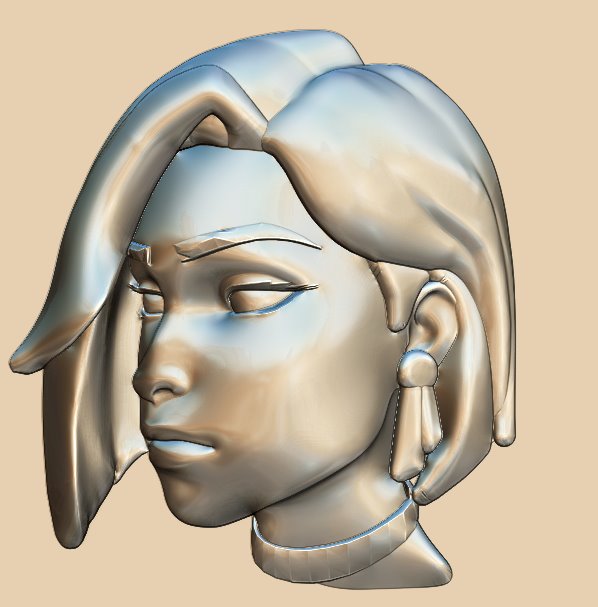 Short hair girl head A007048 download free stl files 3d model for CNC wood