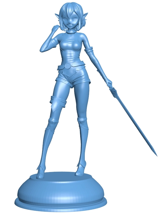 Elf woman warrior with sword B0012633 3d model file for 3d printer