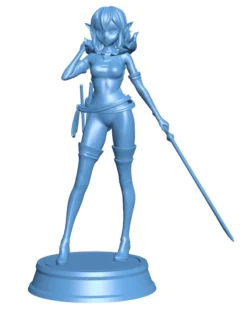 Female elf warrior with sword B0012636 3d model file for 3d printer