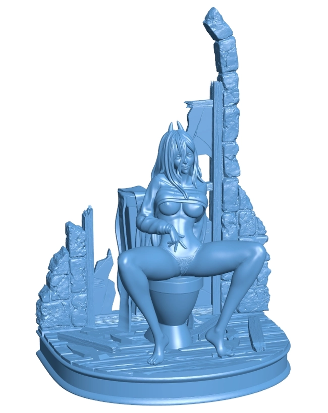 Personality girl in Toilet B0012678 3d model file for 3d printer