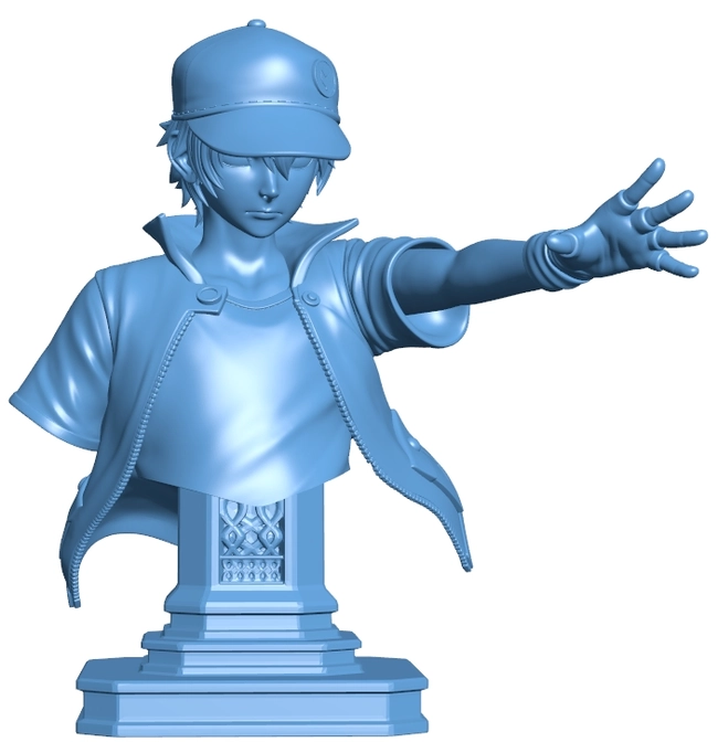 Red pokemon trainer bust B0012683 3d model file for 3d printer