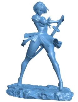 Japanese swordswoman B0012691 3d model file for 3d printer