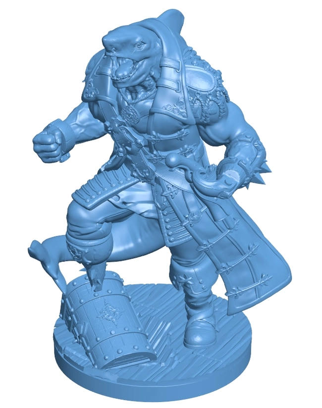 shark man captain B0012705 3d model file for 3d printer