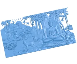 Buddha liked the song wood carving file stl for Artcam and Aspire jdpaint free vector art 3d model download for CNC