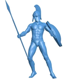 Man spartan with spear B003661 file stl free download 3D Model for CNC and 3d printer